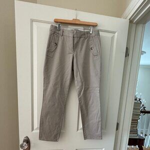 Size 6P Ann Taylor Cropped Chinos with button detail pockets